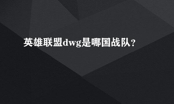 英雄联盟dwg是哪国战队？