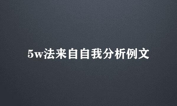 5w法来自自我分析例文