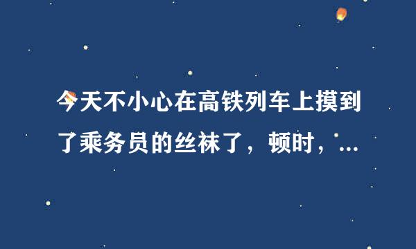 今天不小心在高铁列车上摸到了乘务员的丝袜了，顿时，尴尬，那位乘务来自员居然对我微笑一番