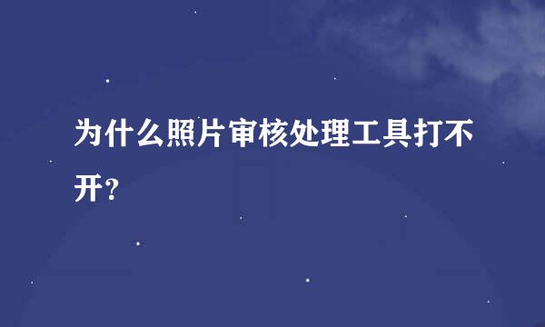 为什么照片审核处理工具打不开？