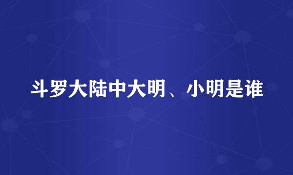 斗罗大陆中大明、小明是谁