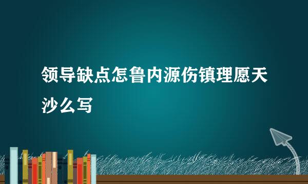 领导缺点怎鲁内源伤镇理愿天沙么写