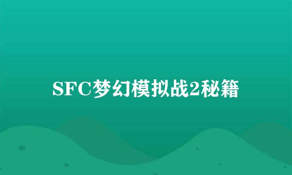 SFC梦幻模拟战2秘籍