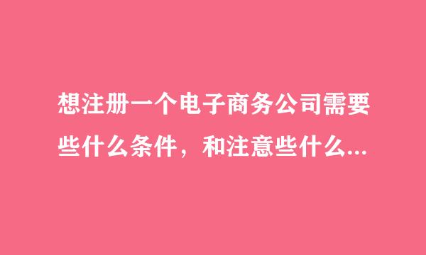 想注册一个电子商务公司需要些什么条件，和注意些什么，准备哪些