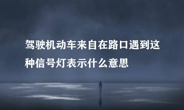 驾驶机动车来自在路口遇到这种信号灯表示什么意思