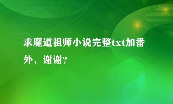 求魔道祖师小说完整txt加番外，谢谢？