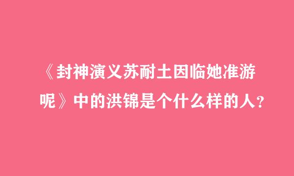 《封神演义苏耐土因临她准游呢》中的洪锦是个什么样的人？