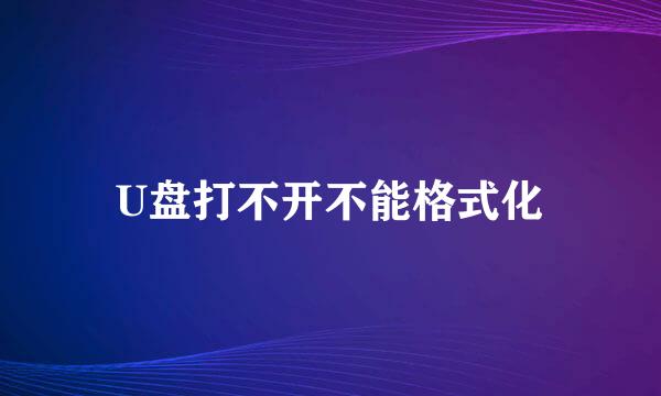 U盘打不开不能格式化