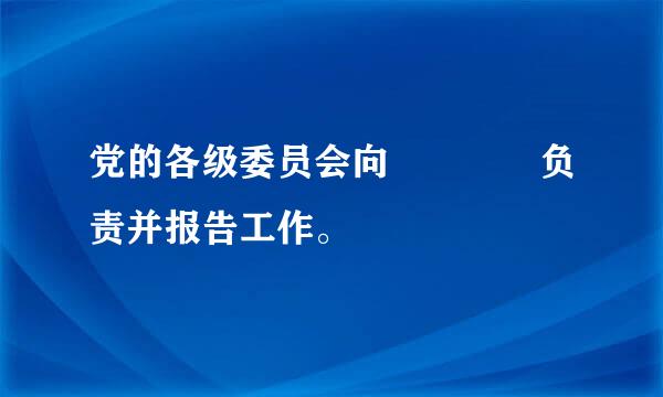 党的各级委员会向    负责并报告工作。