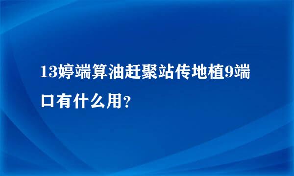 13婷端算油赶聚站传地植9端口有什么用？