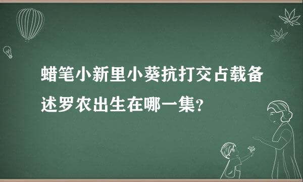 蜡笔小新里小葵抗打交占载备述罗农出生在哪一集？