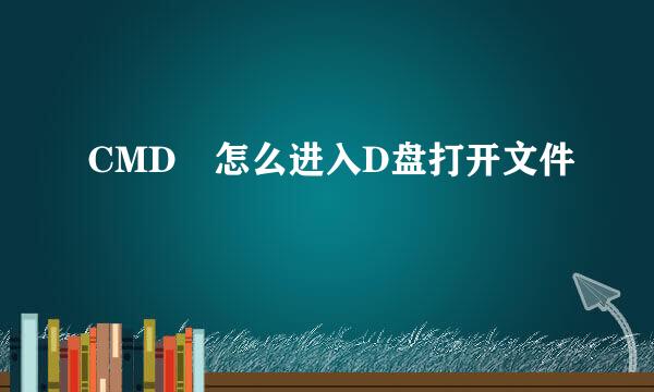 CMD 怎么进入D盘打开文件