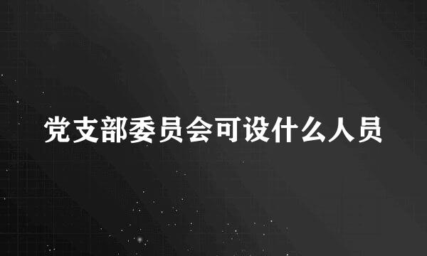 党支部委员会可设什么人员