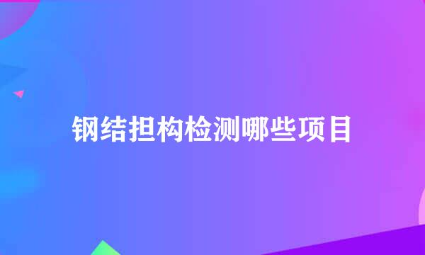 钢结担构检测哪些项目