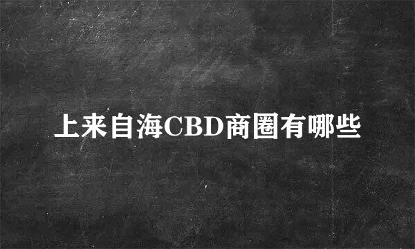 上来自海CBD商圈有哪些