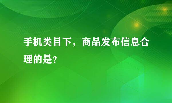 手机类目下，商品发布信息合理的是？