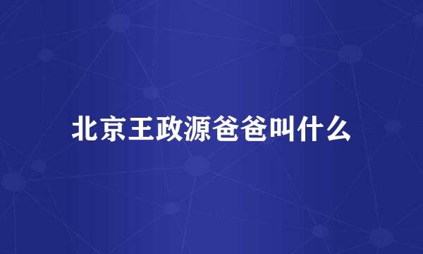 北京王政源爸爸叫什么