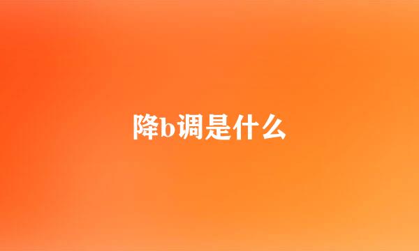 降b调是什么