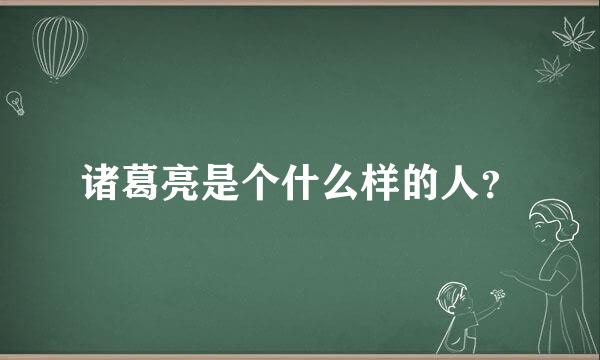 诸葛亮是个什么样的人？