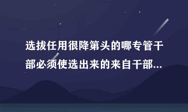 选拔任用很降第头的哪专管干部必须使选出来的来自干部( )。