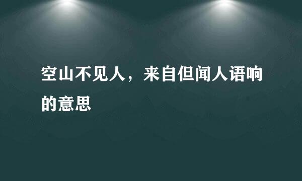 空山不见人，来自但闻人语响的意思