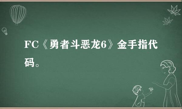 FC《勇者斗恶龙6》金手指代码。