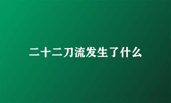 二十二刀流发生了什么