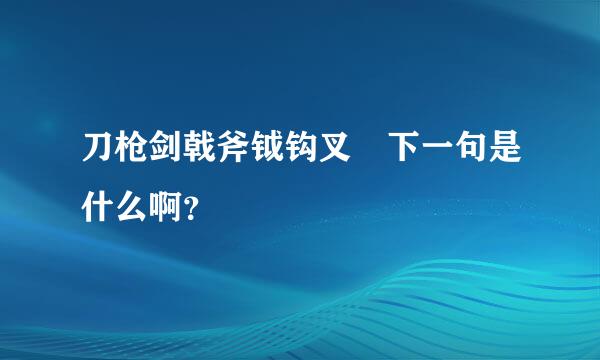 刀枪剑戟斧钺钩叉 下一句是什么啊？