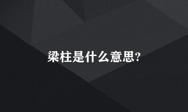 梁柱是什么意思?