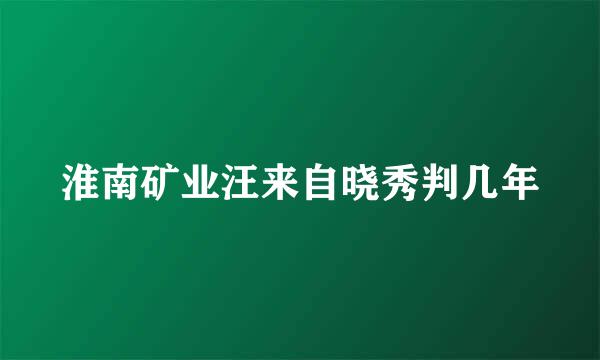 淮南矿业汪来自晓秀判几年