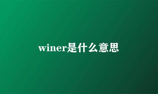 winer是什么意思