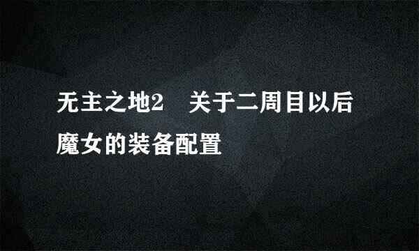 无主之地2 关于二周目以后魔女的装备配置