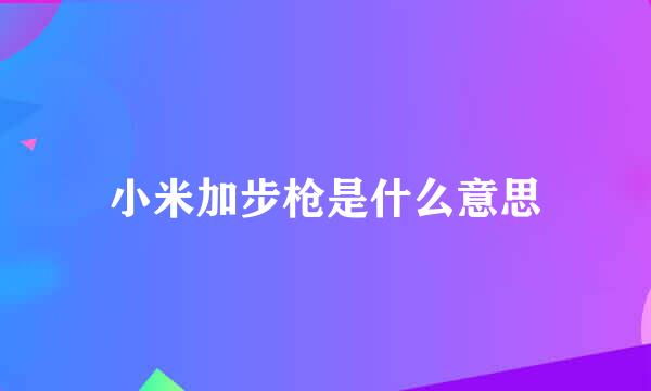 小米加步枪是什么意思