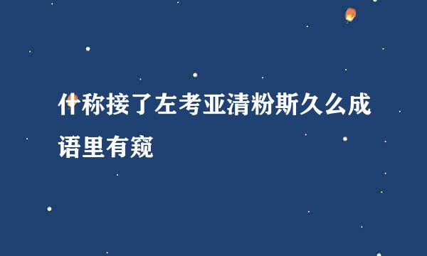 什称接了左考亚清粉斯久么成语里有窥