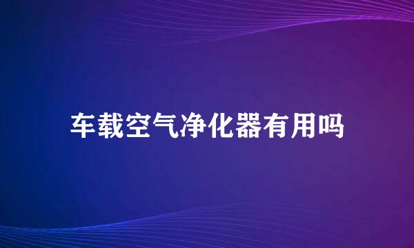 车载空气净化器有用吗