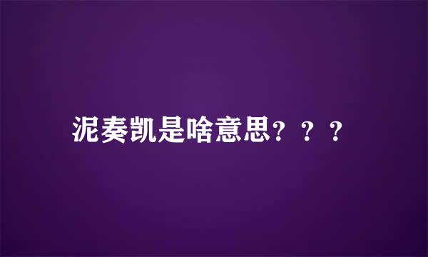 泥奏凯是啥意思？？？