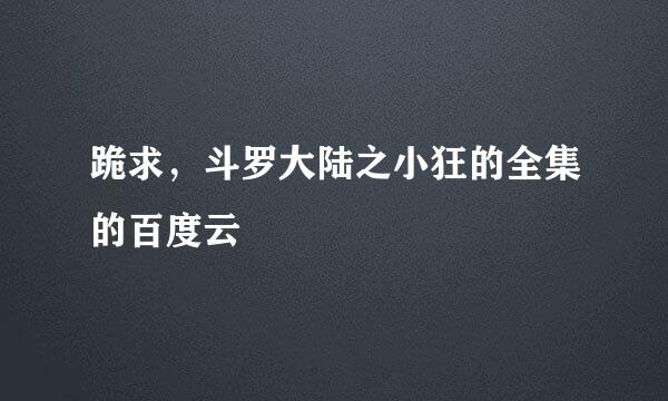 跪求，斗罗大陆之小狂的全集的百度云