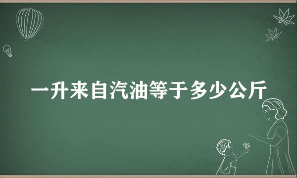 一升来自汽油等于多少公斤