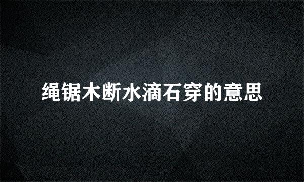 绳锯木断水滴石穿的意思