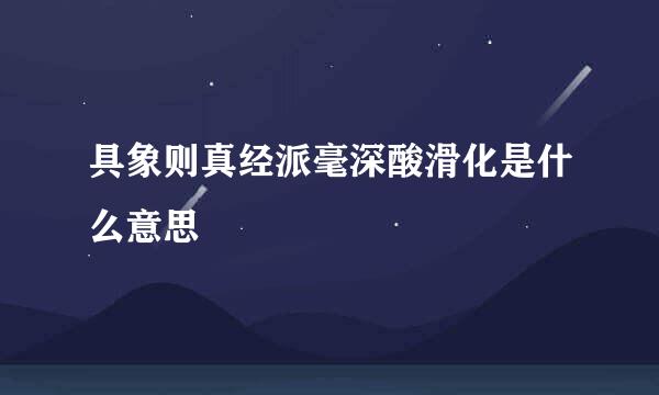 具象则真经派毫深酸滑化是什么意思