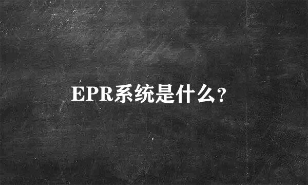 EPR系统是什么？