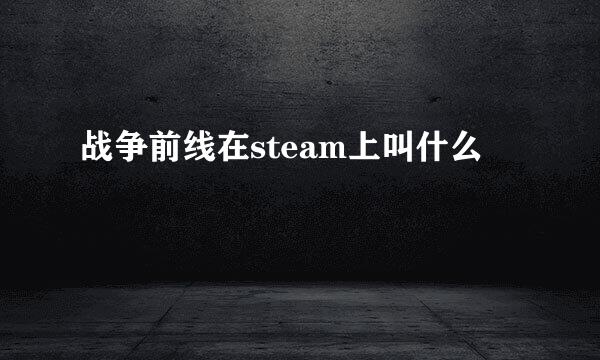 战争前线在steam上叫什么