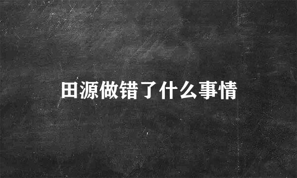 田源做错了什么事情