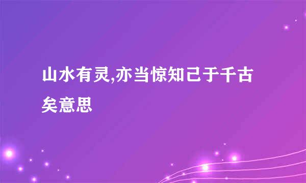 山水有灵,亦当惊知己于千古矣意思