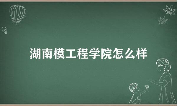 湖南模工程学院怎么样