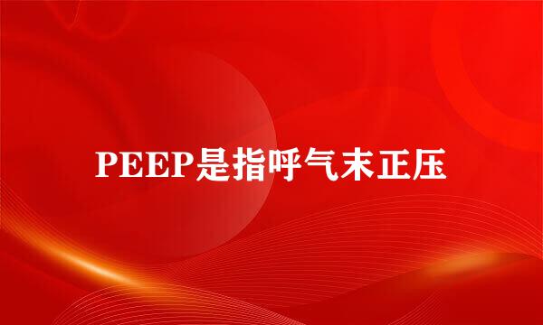 PEEP是指呼气末正压