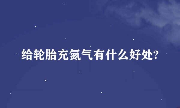 给轮胎充氮气有什么好处?