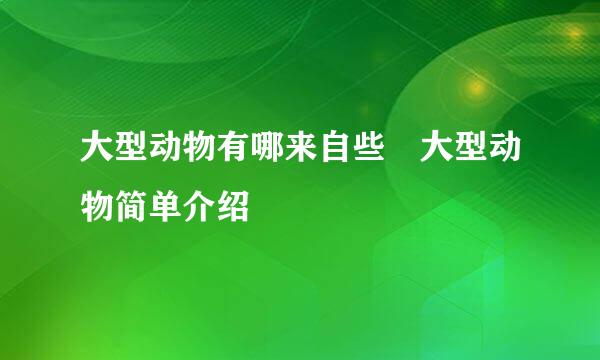 大型动物有哪来自些 大型动物简单介绍