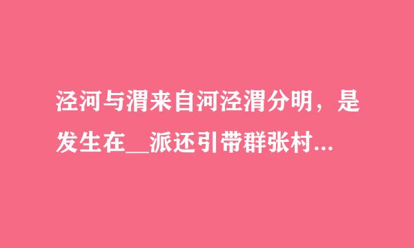 泾河与渭来自河泾渭分明，是发生在__派还引带群张村破状名__的奇特景观。（出题：央视《中国地名大会》360问答节目组）