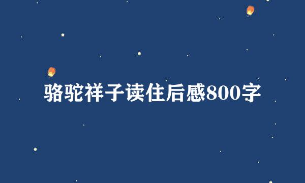 骆驼祥子读住后感800字